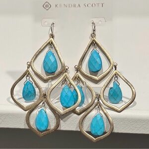 Vintage Kendra Scott Kyle Earrings Retired-Turquoise Magnesite